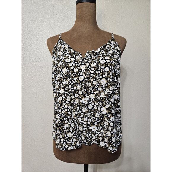 Old Navy Tops - Old Navy Women’s Floral Cami Tank Top – Black White Daisy Print, Size Small